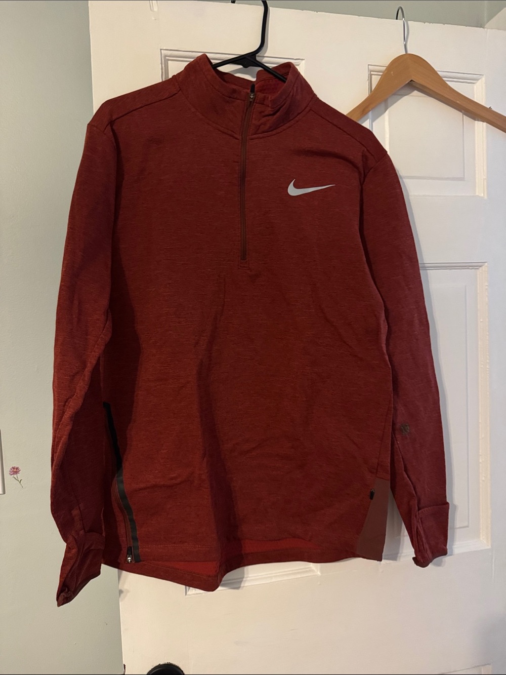 Nike Men's Maroon Quarter-Zip Performance Jacket